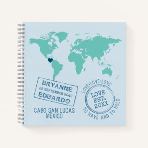 Custom Color Passport Briefmarken World Map Guest Notizblock