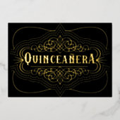 Custom Color Quinceñera South West Gold Folieneinladung (Vorderseite)