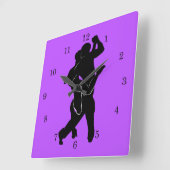 Custom Color Wall Clock Tanngo Dancers - Purple Quadratische Wanduhr (Winkel)