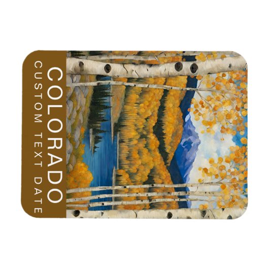 Custom Colorado Aspens Mountains Fall Magnet (Horizontal)