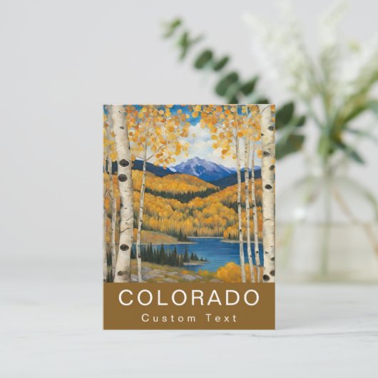 Custom Colorado Aspens Mountains Fall Postkarte (Stehend Vorderseite)