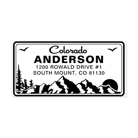 Custom Colorado License Plate Rücksendeadresse Bri Permastempel (Design)