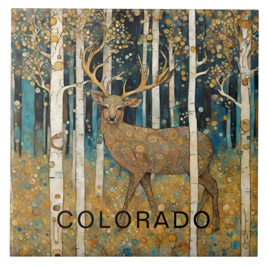Custom Colorado Mountain Fall Deer Fliese (Vorderseite)