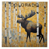 Custom Colorado Mountain Fall Moose Fliese (Vorderseite)