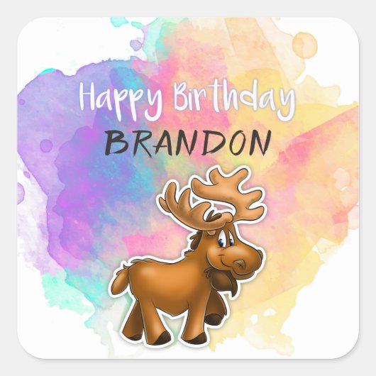 Custom Colorate Birthday Sticker (Vorderseite)