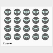 Custom Colored Dragonfly Stickers mit/Dark Gray BG (Blatt)