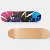 Custom Colorful 2D Animation Blue Black Lila Skateboard (Horizontal)