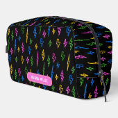 Custom Colorful 80er Retro Neon Blitzschule Waschbeutel (Rechte Ecke)