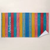 Custom Colorful Beach Rustic Holz Beach Handtuch (Vorderseite)
