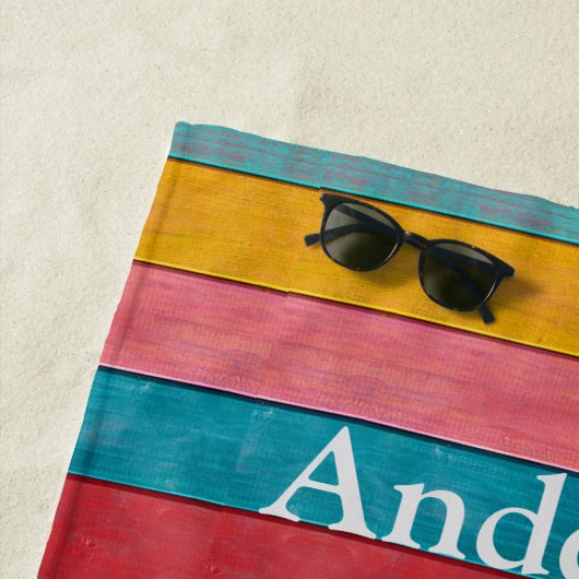 Custom Colorful Beach Rustic Holz Beach Handtuch (Beispiel)