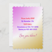 Custom Colorful Birthday Einladungskarte Einladung (Rückseite)