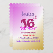 Custom Colorful Birthday Einladungskarte Einladung (Vorne/Hinten)