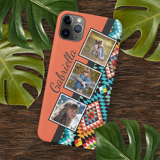 Custom Colorful Classy Southwestern Mosaik Art iPhone Hülle