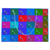 Custom Colorful Daisis Blumenstrauß Große Geschenktüte (Rückseite)