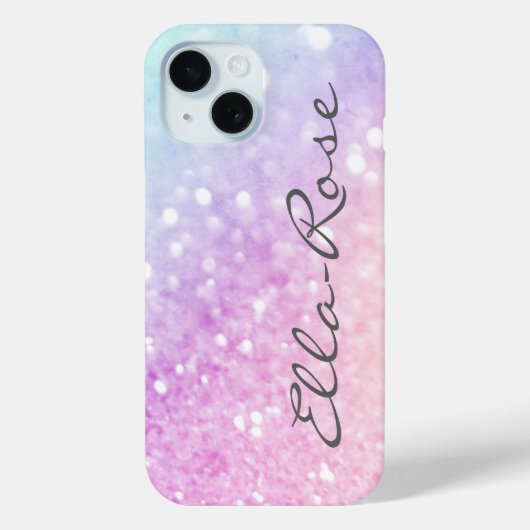 Custom Colorful Glitzer Iridescent Elegante Case-Mate iPhone Hülle (Rückseite)