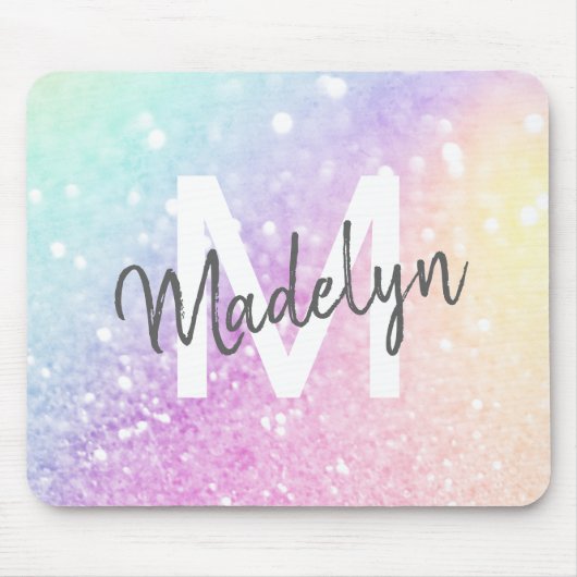 Custom Colorful Glitzer Iridescent Elegante Mousepad (Vorne)