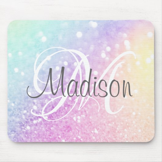 Custom Colorful Glitzer Iridescent Elegante Mousepad (Vorne)