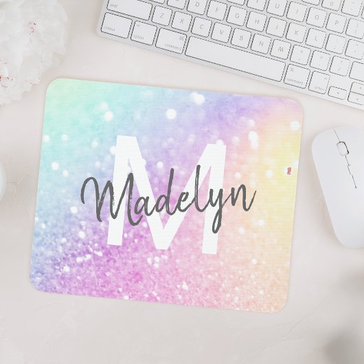 Custom Colorful Glitzer Iridescent Elegante Mousepad