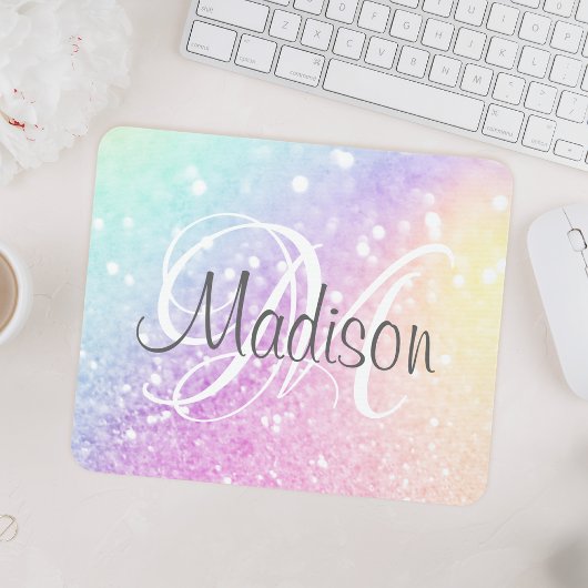 Custom Colorful Glitzer Iridescent Elegante Mousepad
