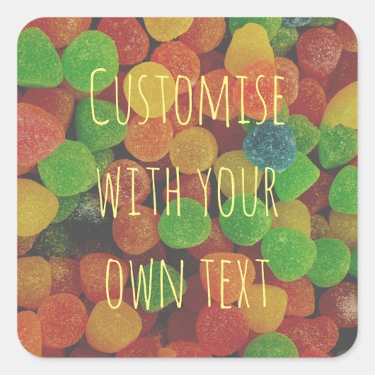 Custom Colorful Gumdrops Quadratischer Aufkleber (Vorderseite)