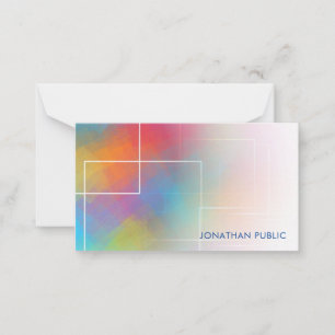 Custom Colorful Hand Script Monogram Elegant Mitteilungskarte