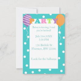 Custom Colorful Kindergeburtstag Party laden Einladung