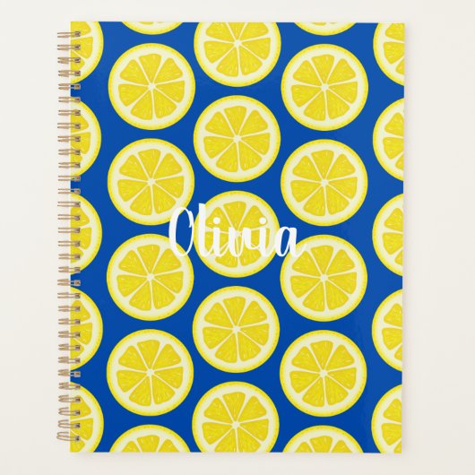 Custom Colorful Lemon Fruchtprint Planer (Vorderseite)