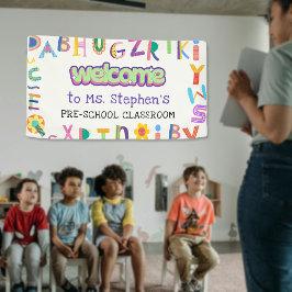 Custom Colorful Letter Welcome Teacher's Class Roo Banner