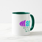 Custom Colorful "Mary" Best Mama and Friend, Green Tasse (VorderseiteRechts)