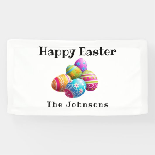 Custom Colorful Modern Egg Happy Oster Banner (Horizontal)