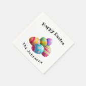 Custom Colorful Modern Egg Happy Oster Serviette (Ecke)