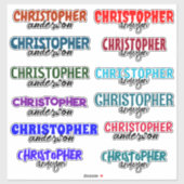 Custom Colorful Name Boy School Vinyl Sticker (Blatt)