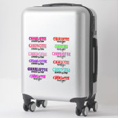 Custom Colorful Name Girly School Vinyl Sticker (Koffer)