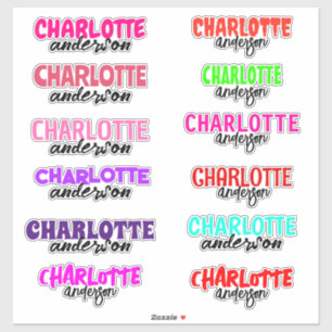 Custom Colorful Name Girly School Vinyl Sticker