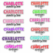 Custom Colorful Name Girly School Vinyl Sticker (Vorderseite)