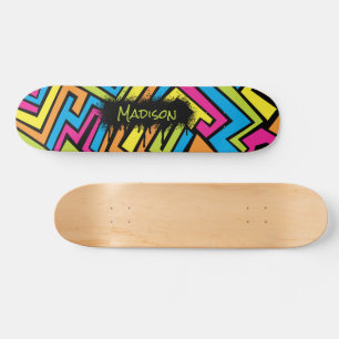 Custom Colorful Neon Graffiti Street Art Muster Skateboard
