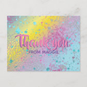 Custom Colorful Pastel Rainbow Artistic Vielen Dan Postkarte (Vorderseite)