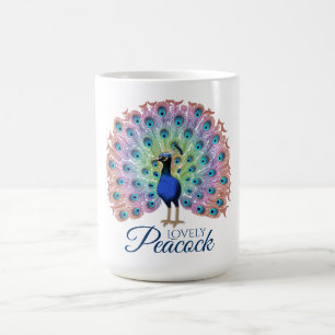 Custom Colorful Peacock Kaffeetasse