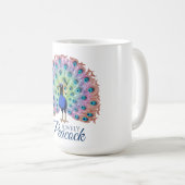 Custom Colorful Peacock Kaffeetasse (VorderseiteRechts)