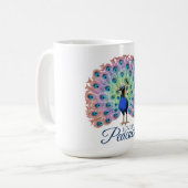 Custom Colorful Peacock Kaffeetasse (Vorderseite Links)