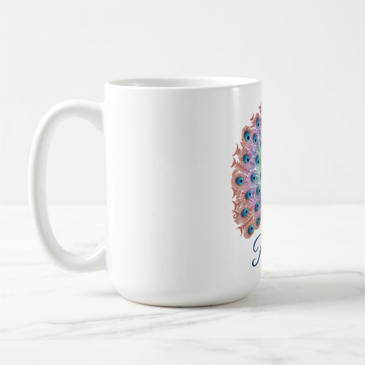 Custom Colorful Peacock Kaffeetasse (Links)