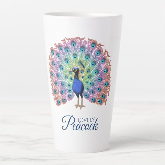 Custom Colorful Peacock Milchtasse (Vorderseite)