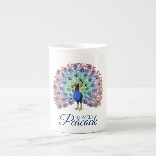Custom Colorful Peacock Porzellantasse (Vorderseite)