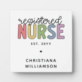 Custom Colorful Registered Nurse RN Abschluss Fotoplatte (Vorderseite)