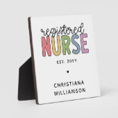 Custom Colorful Registered Nurse RN Abschluss Fotoplatte (Vorderseite)