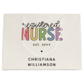 Custom Colorful Registered Nurse RN Abschluss Große Geschenktüte (Vorderseite)