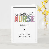 Custom Colorful Registered Nurse RN Abschluss Karte (Gelbe Blume)