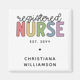 Custom Colorful Registered Nurse RN Abschluss Magnet