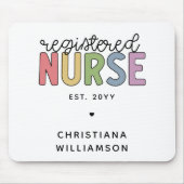 Custom Colorful Registered Nurse RN Abschluss Mousepad (Vorne)