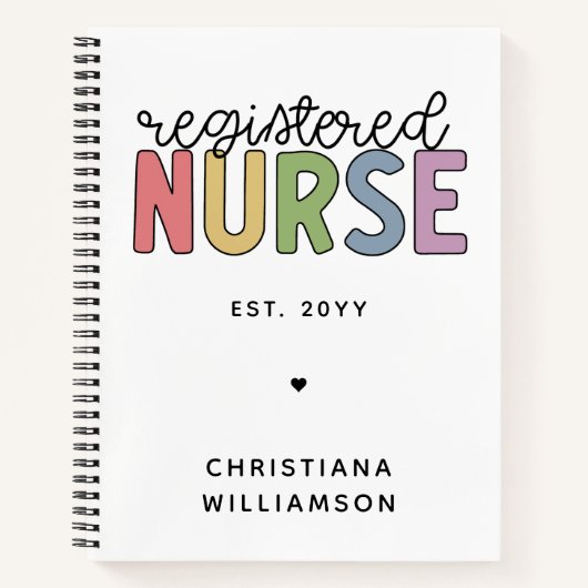 Custom Colorful Registered Nurse RN Abschluss Notizblock (Vorderseite)